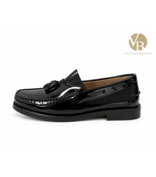 Mocasín Borlas Negro